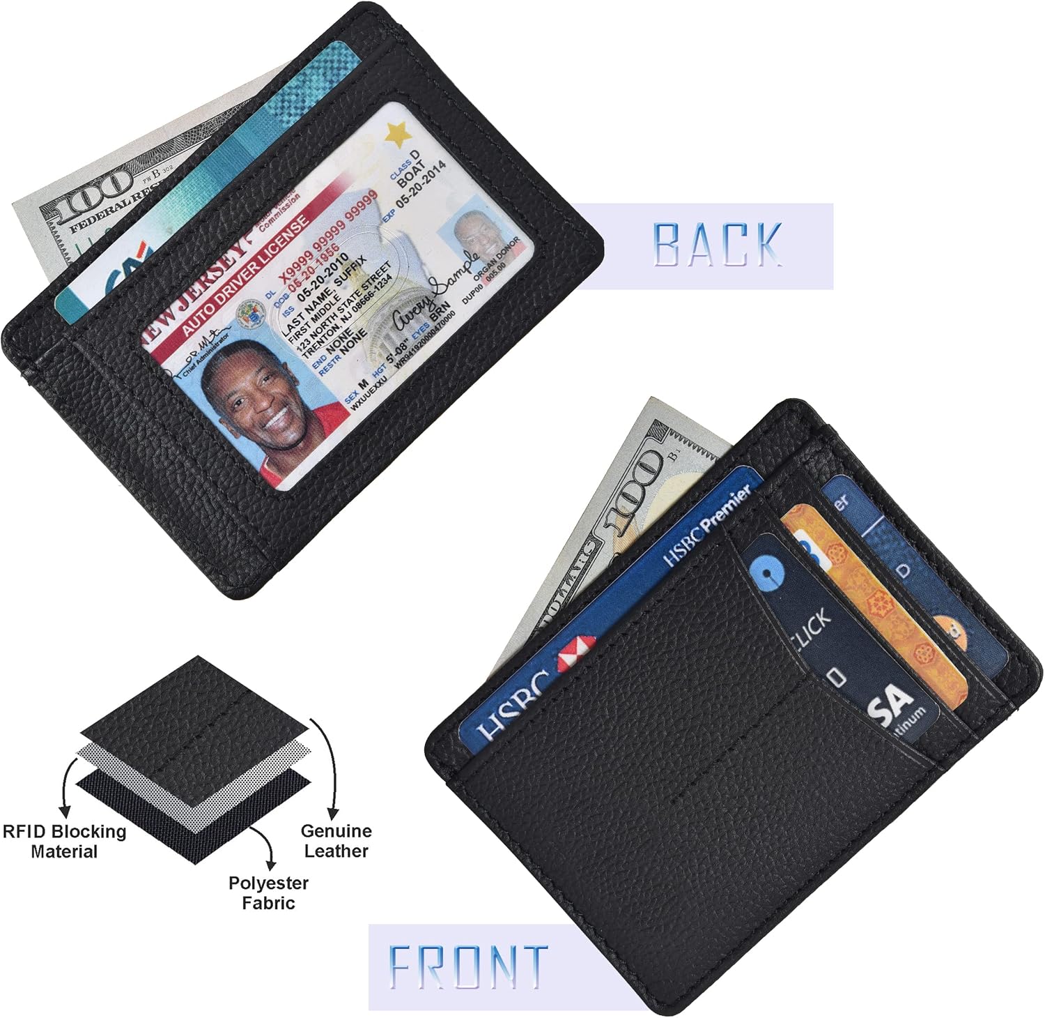 Thumbnail 3 de Oak Leathers RFID wallet slim leather