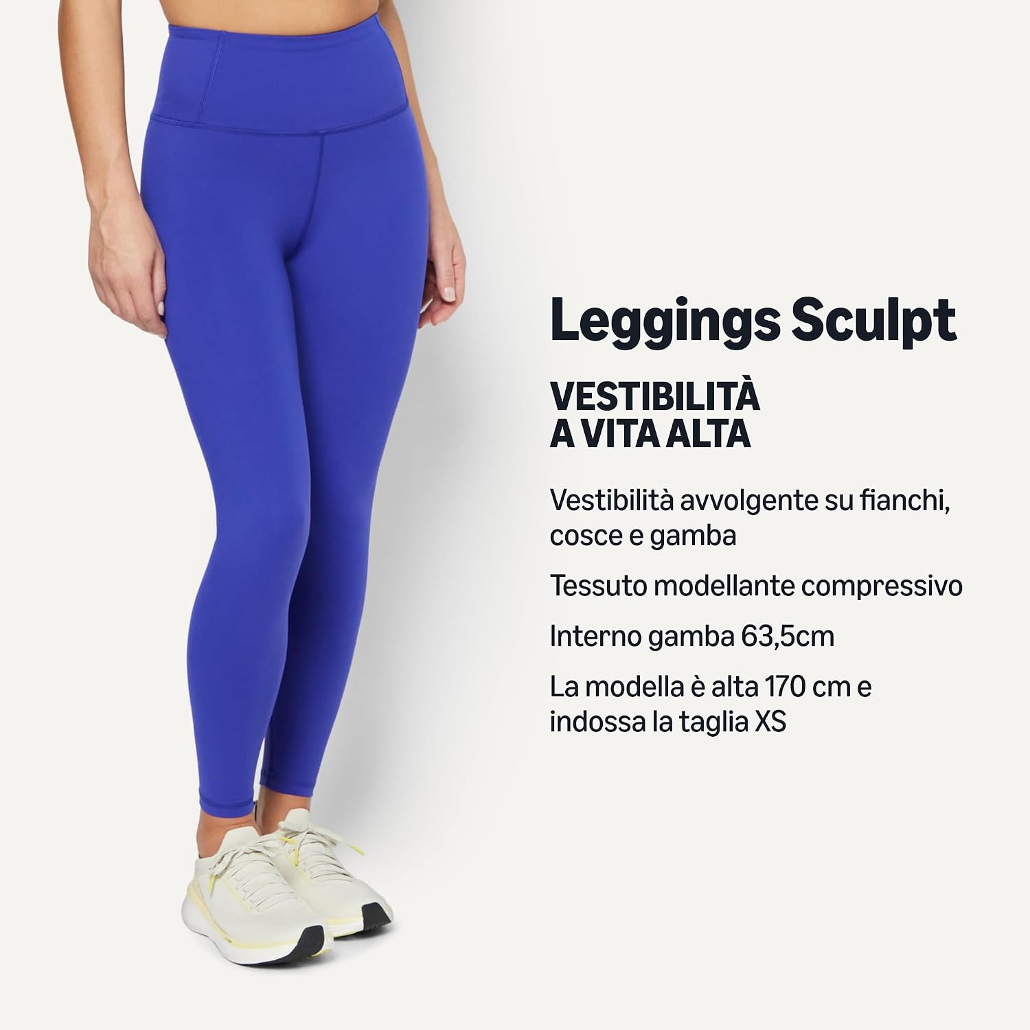 Detalle de Amazon Essentials Leggings da Allenamento Power Sculpt a Vita Alta – 7/8, intern o gamba 63,5 cm, Donna