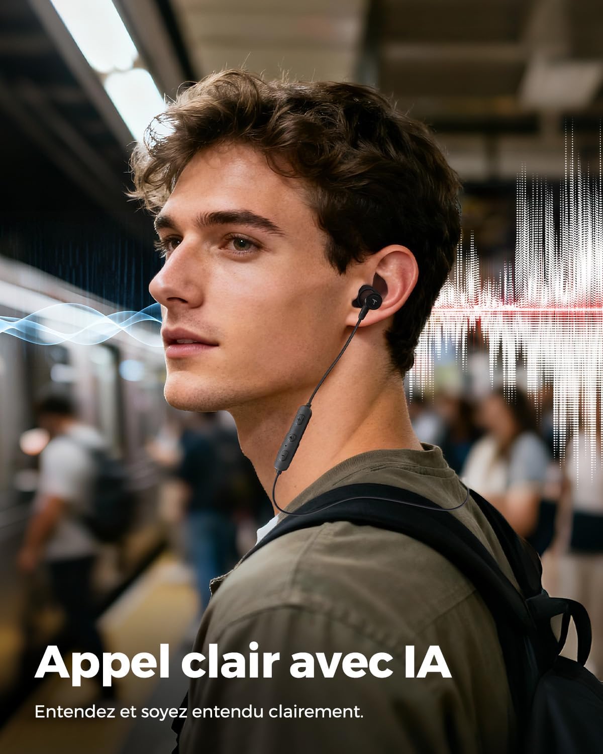 Thumbnail 5 de truefree HD-100 : écouteurs Bluetooth sport à arceau magnétique, IA anti-bruit, IP67