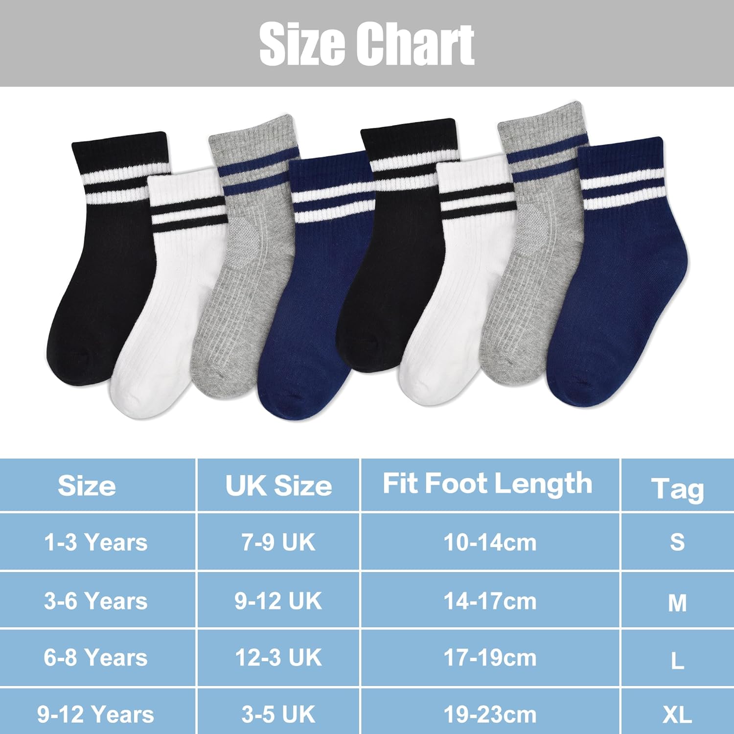 Thumbnail 6 de Kids sports socks 6 pairs cotton