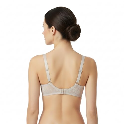 Detalle de Selene Mariluz: sujetador reforzado para mujer en encaje, aro y sin relleno, color Tierra, talla 110D