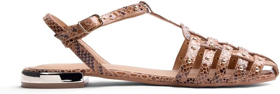 Detalle de GIOSEPPO Femme Ottertail Chaussure Baby — Sandales en cuir à imprimé serpent