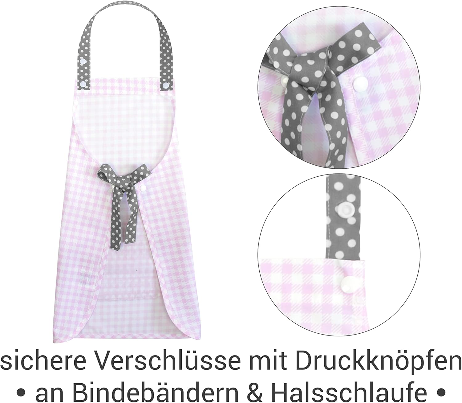 Thumbnail 2 de Emily’s Check Tablier à bavette pour enfants – 2 tailles, 5 variantes pour cuisiner, bricoler et jardiner