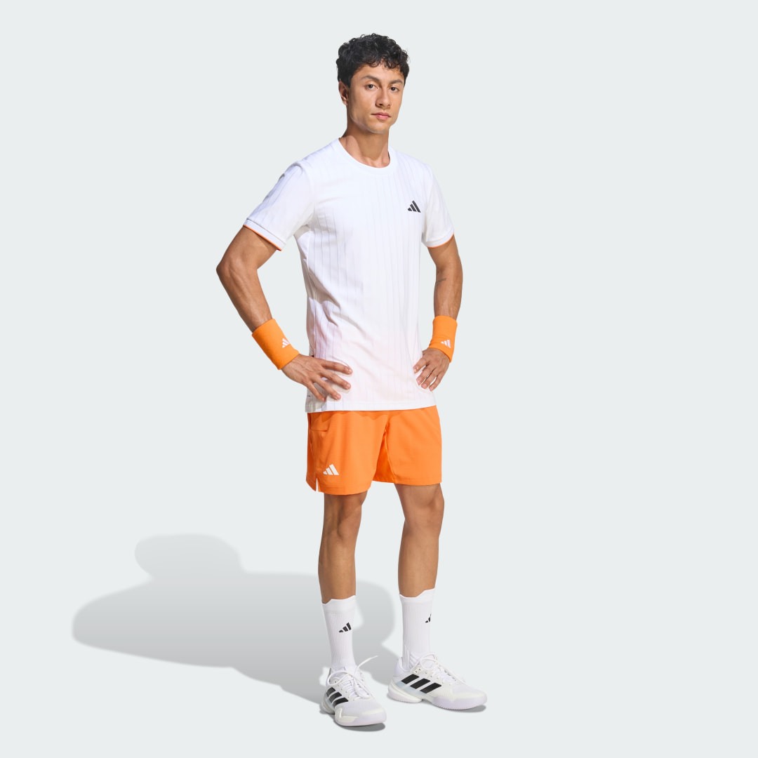 Detalle de Adidas Camiseta de Tenis Climacool Freelift Pro – Blanco