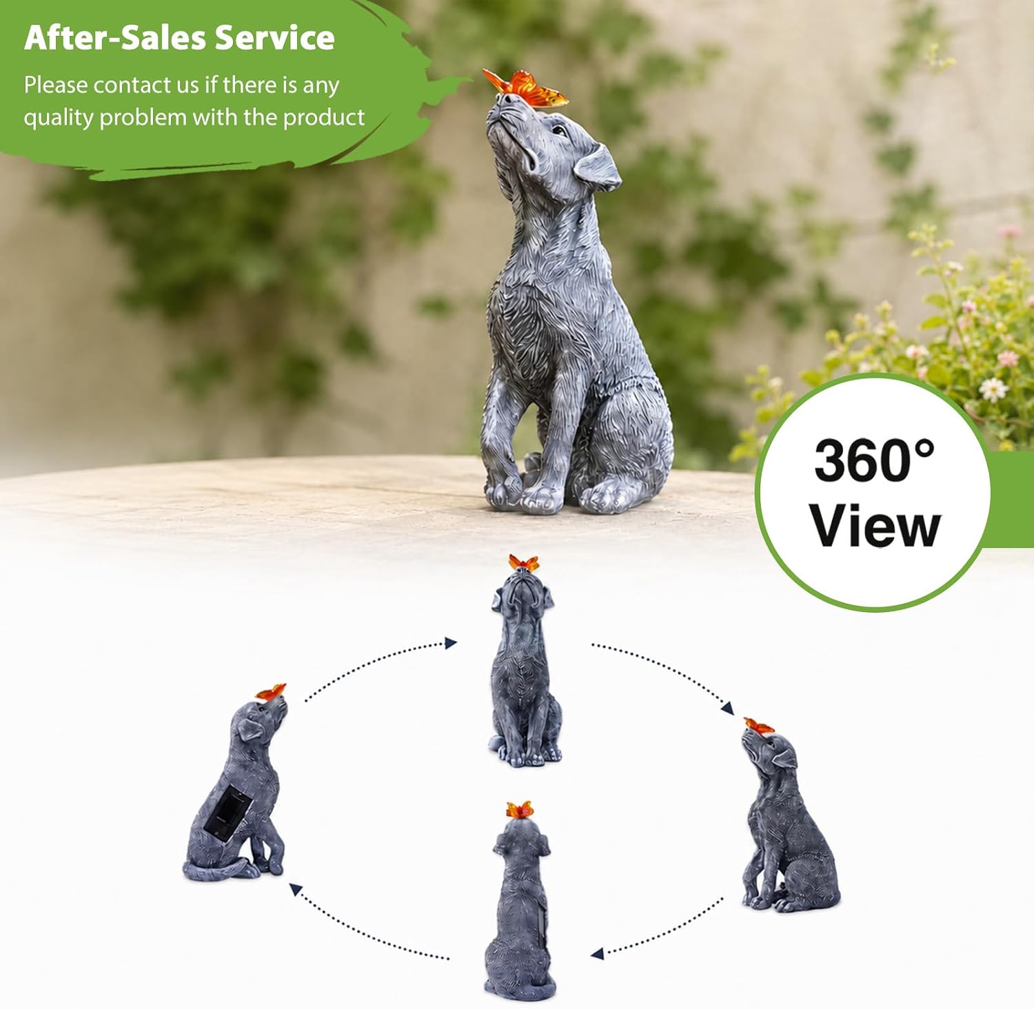 Thumbnail 3 de Yeomoo Dog Garden Ornament with Solar Butterfly