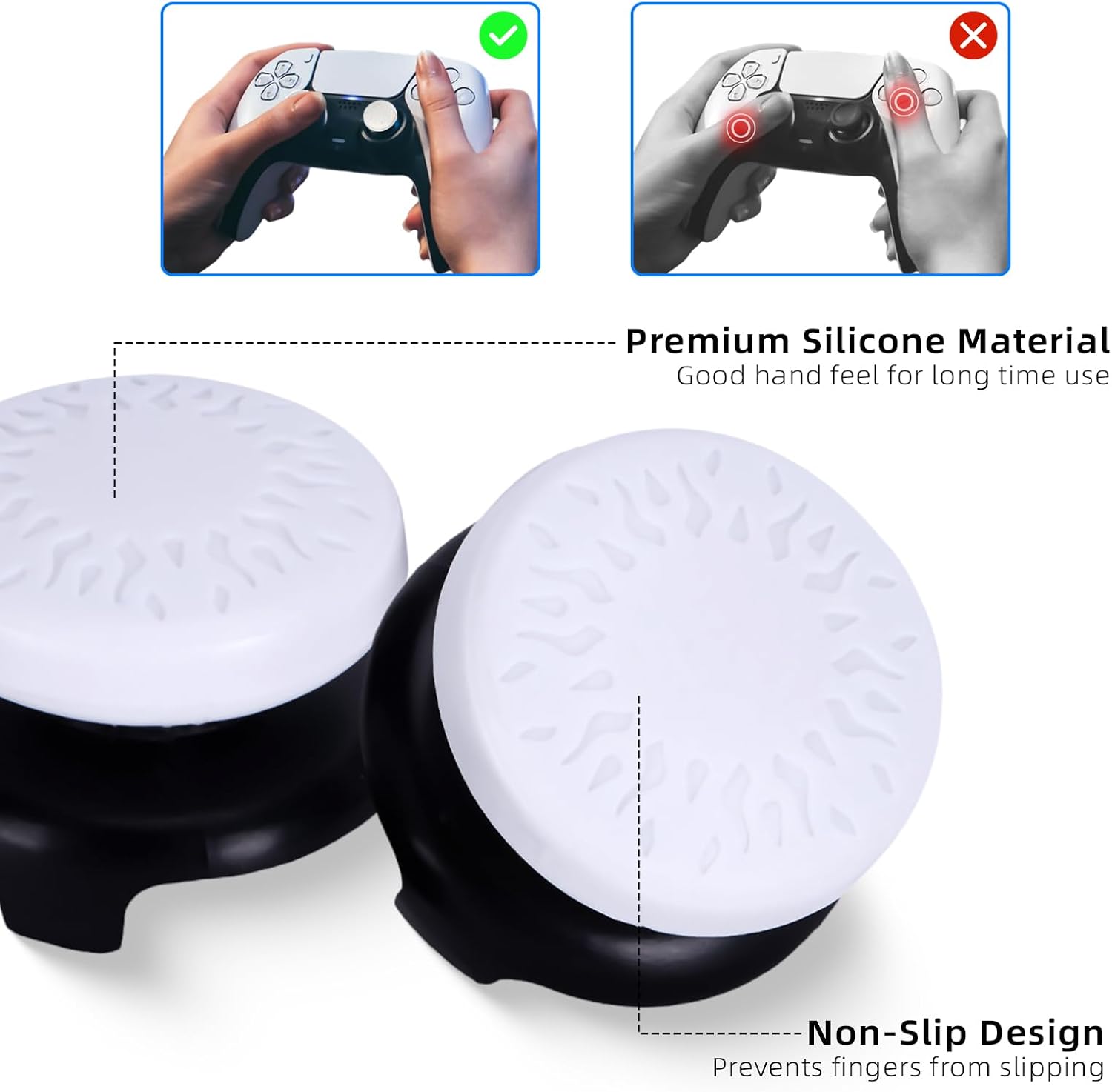 Thumbnail 1 de Kelepu Thumb Grips: Silicone Thumb Stick Caps for Better Aim and Comfort (2 Pack) – White
