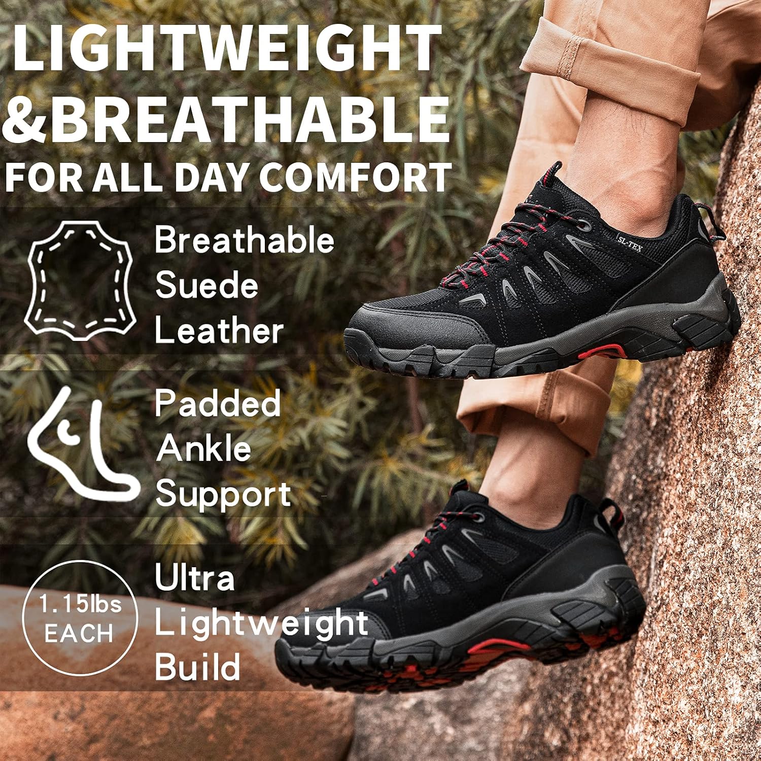 Thumbnail 5 de SHULOOK Men's Waterproof Hiking Shoes: Lightweight, Breathable, All-Terrain Boots