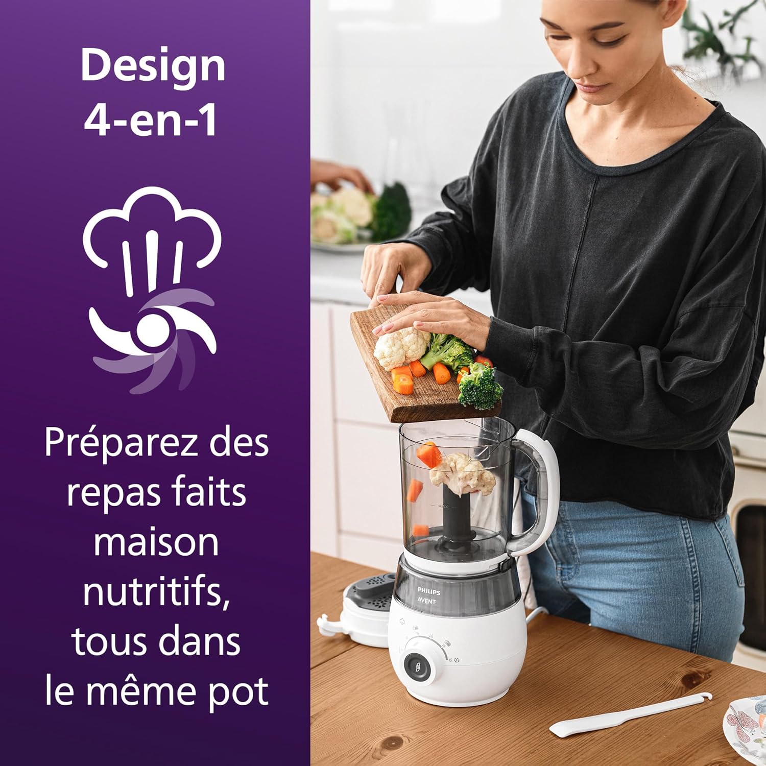 Detalle 2 de AVENT SCF883/01 robot cuiseur vapeur 1 L 🍲
