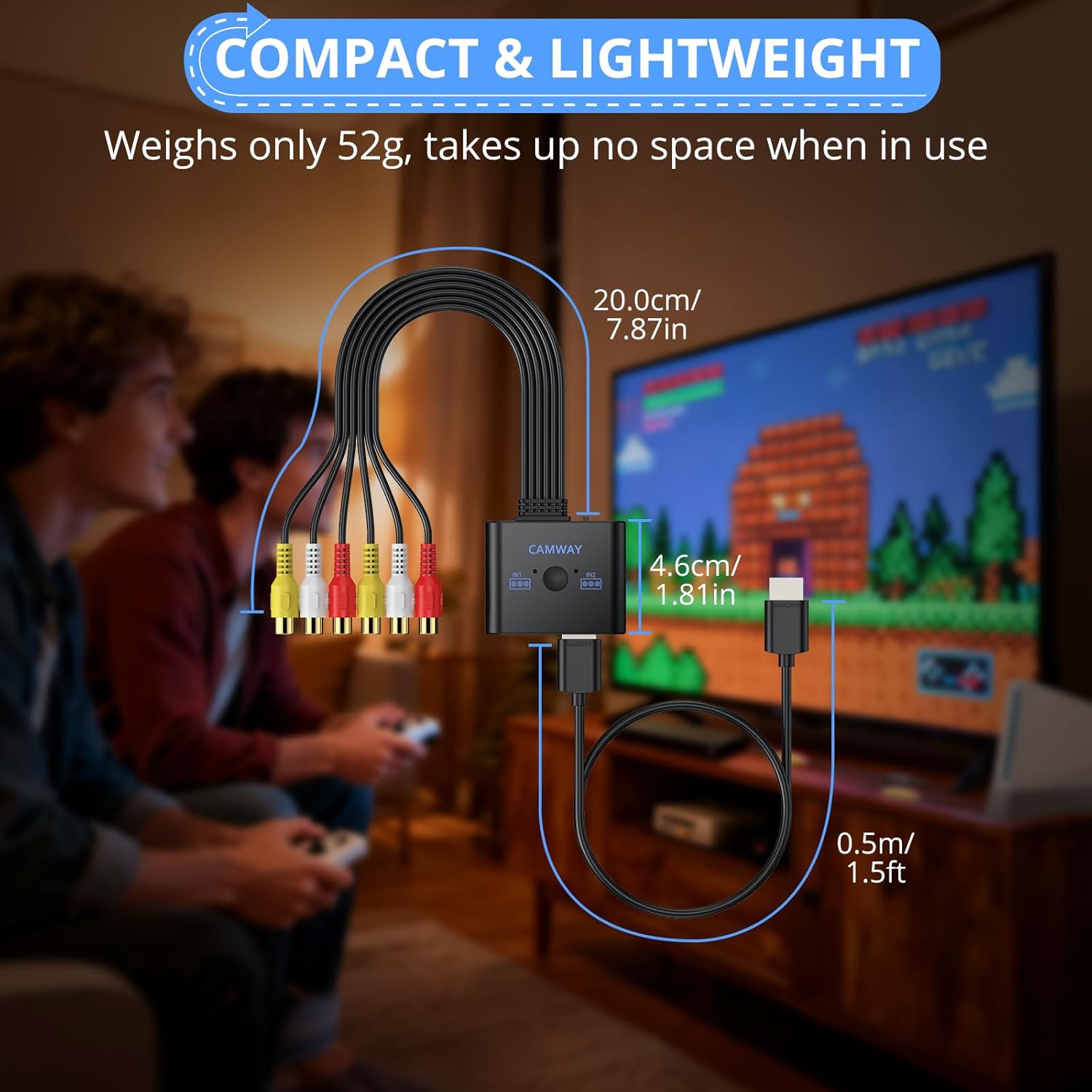 Thumbnail 5 de CAMWAY 2 Port RCA to HDMI Converter (1080P/720P output) with 4:3/16:9 switch