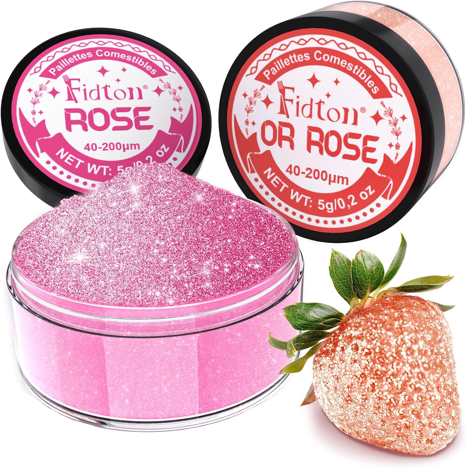 Thumbnail 6 de Paillettes Comestibles - Colorant Alimentaire Poudre 2 Couleurs Or et Argent (5 g chacun)