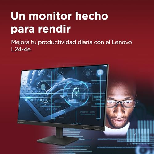 Detalle de Lenovo L24-4e: Monitor FHD de 23.8 pulgadas con IPS y conectividad versátil