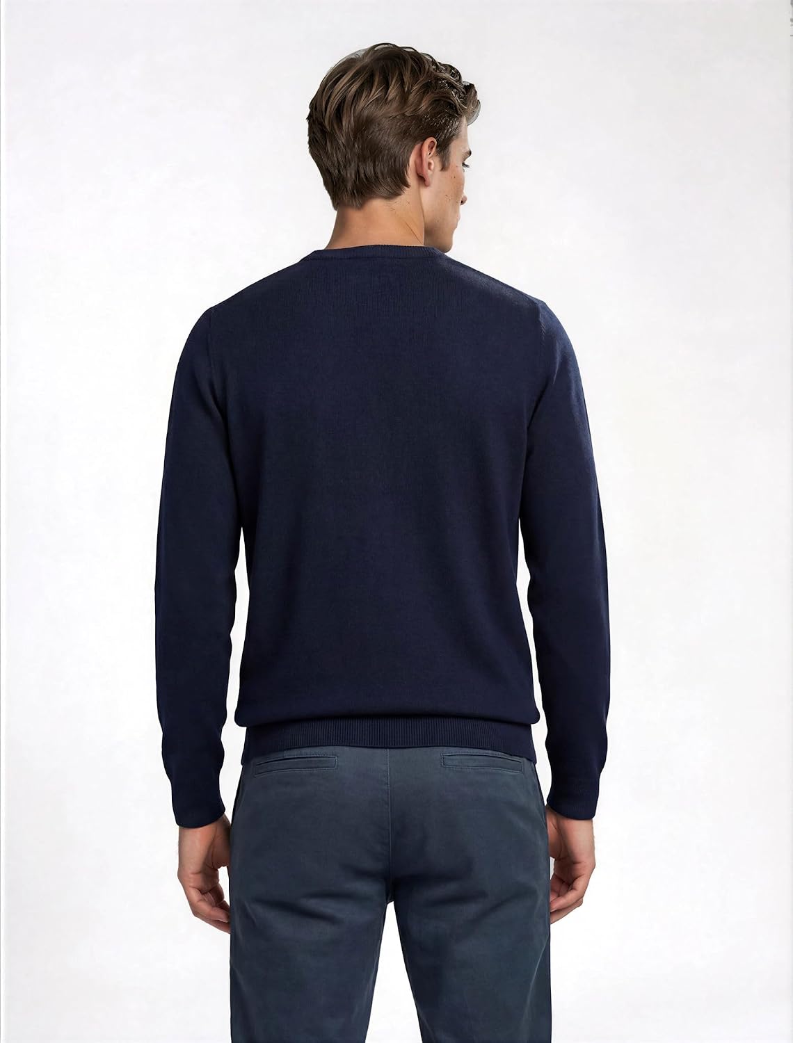 Thumbnail 2 de Xact Mens Jumper 100% Cotton Crew Neck – Lightweight 12 Gauge Knit Jumper