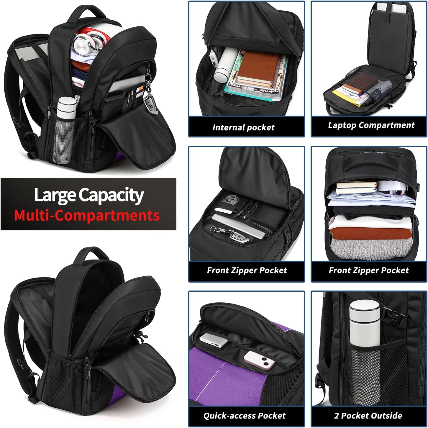 Detalle de Sac à dos homme 55 L avec ordinateur 18,4 pouces