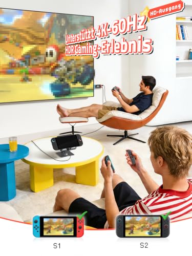 Detalle de Lemorele USB-C auf HDMI Adapter – 4K@60Hz, 100W PD, 2 m Kabel, kompatibel mit Switch 2/OLED, Steam Deck, ROG Ally, Laptop & Tablet