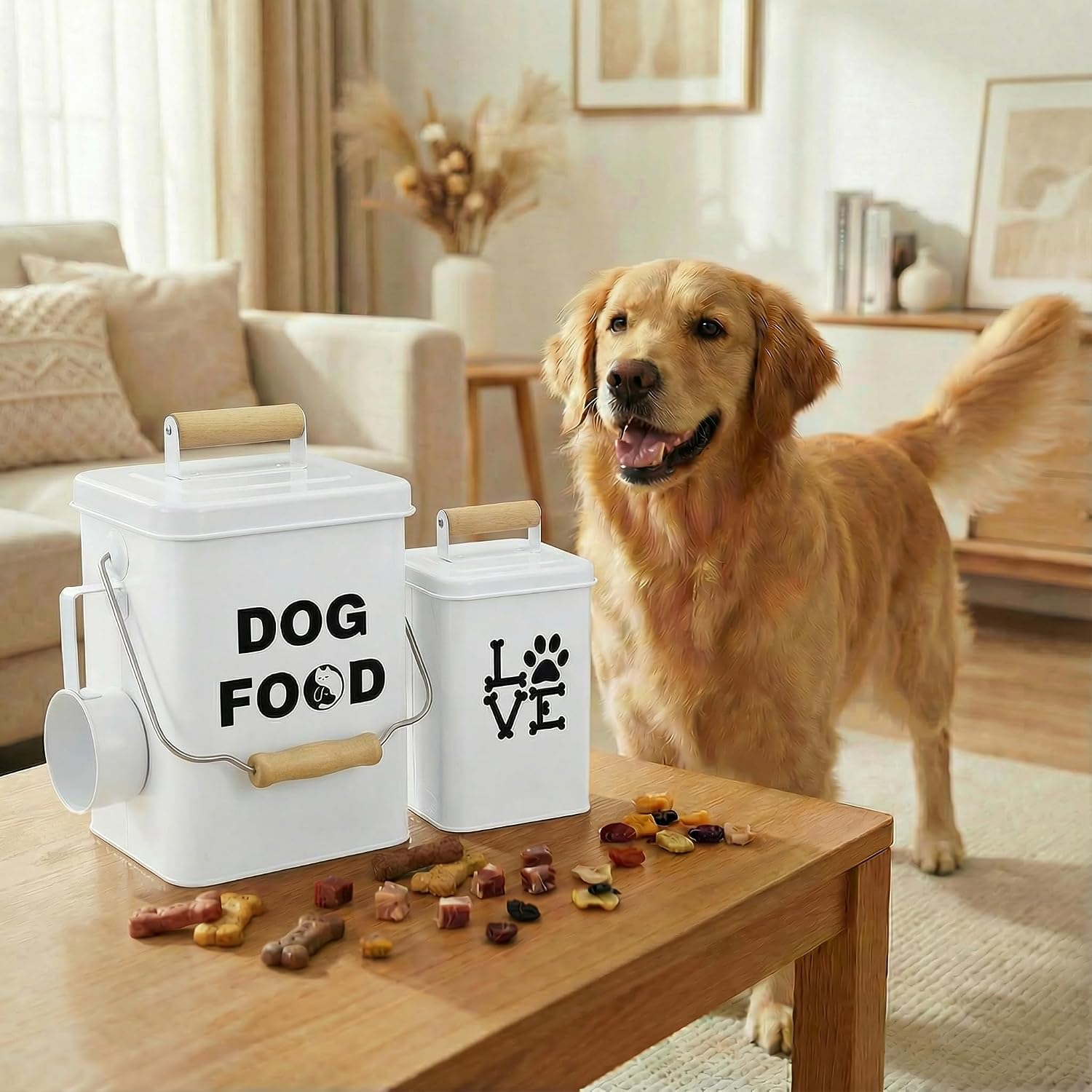 Detalle de NIXBYO Dog Food Storage Containers, 25-Cup Capacity
