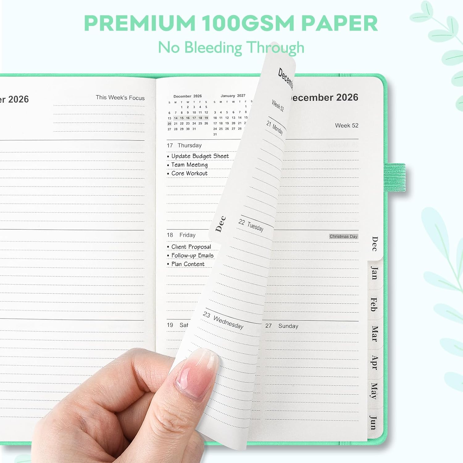 Thumbnail 3 de OMEYA 2026–2027 Weekly & Monthly Planner, 100gsm Paper, Stitched Binding