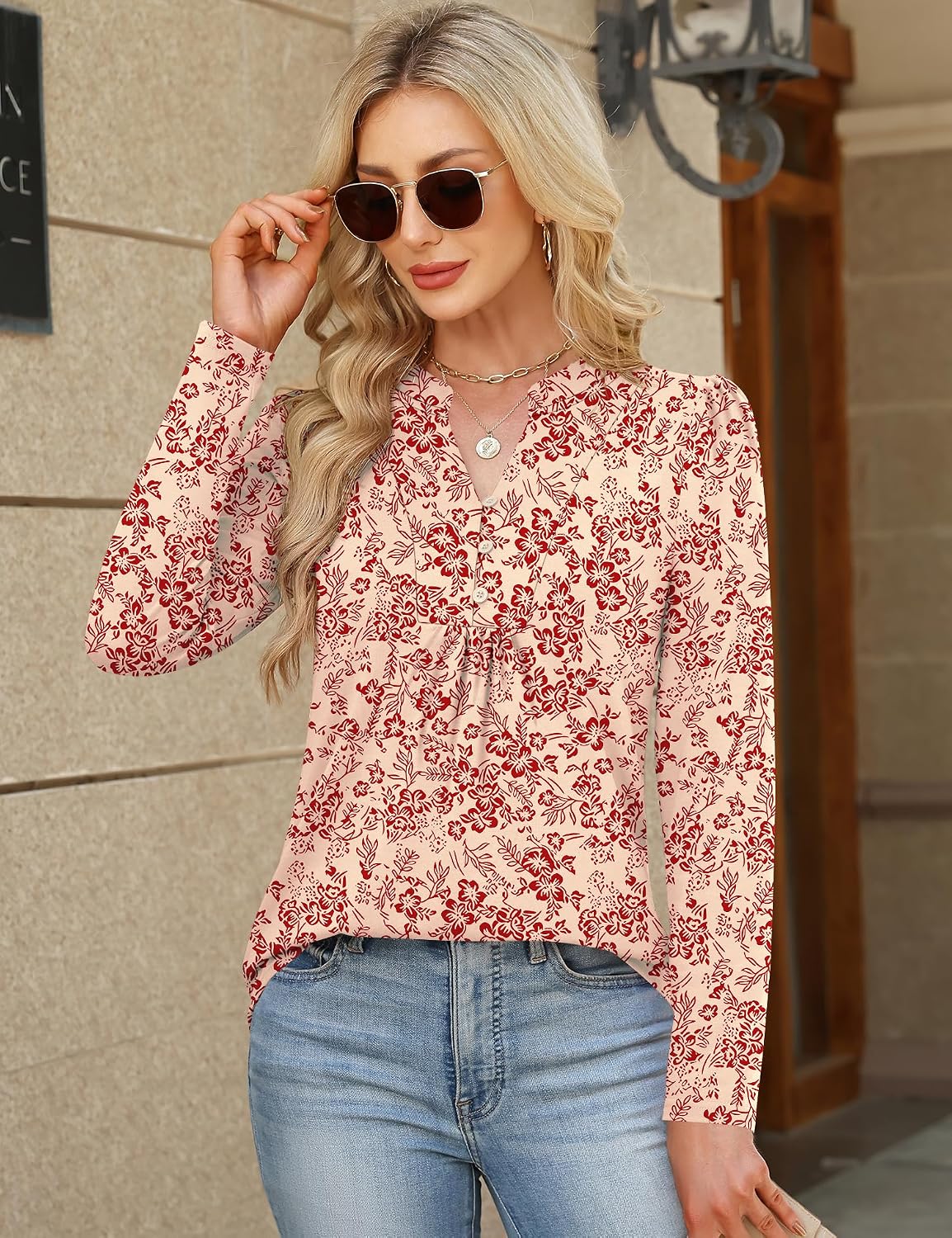 Detalle 1 de IECCP Women's Long-Sleeve Blouse, Polyester Blend