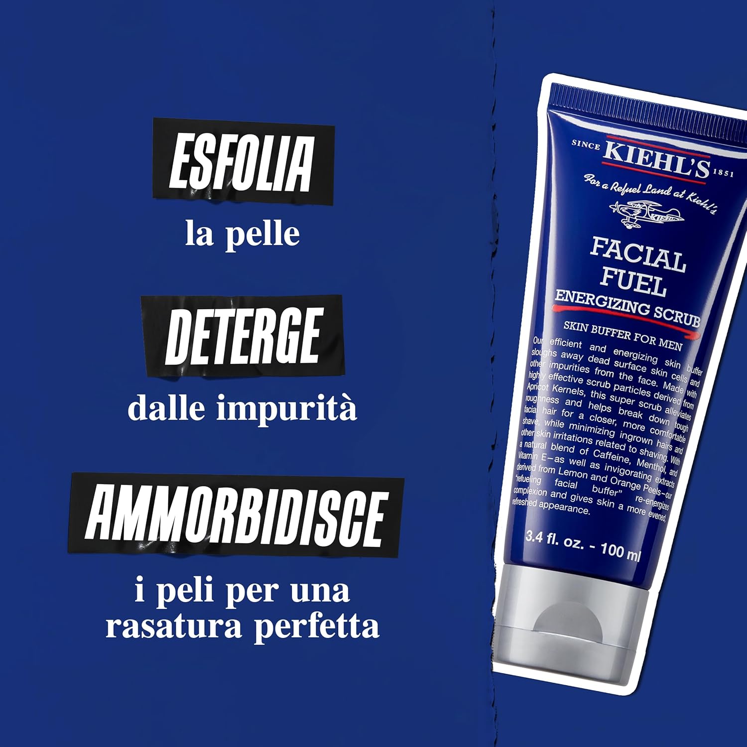 Detalle 2 de KIEHL'S Facial Fuel Energizing Scrub: scrub viso energizzante e tonificante per l’uomo, 100 ml