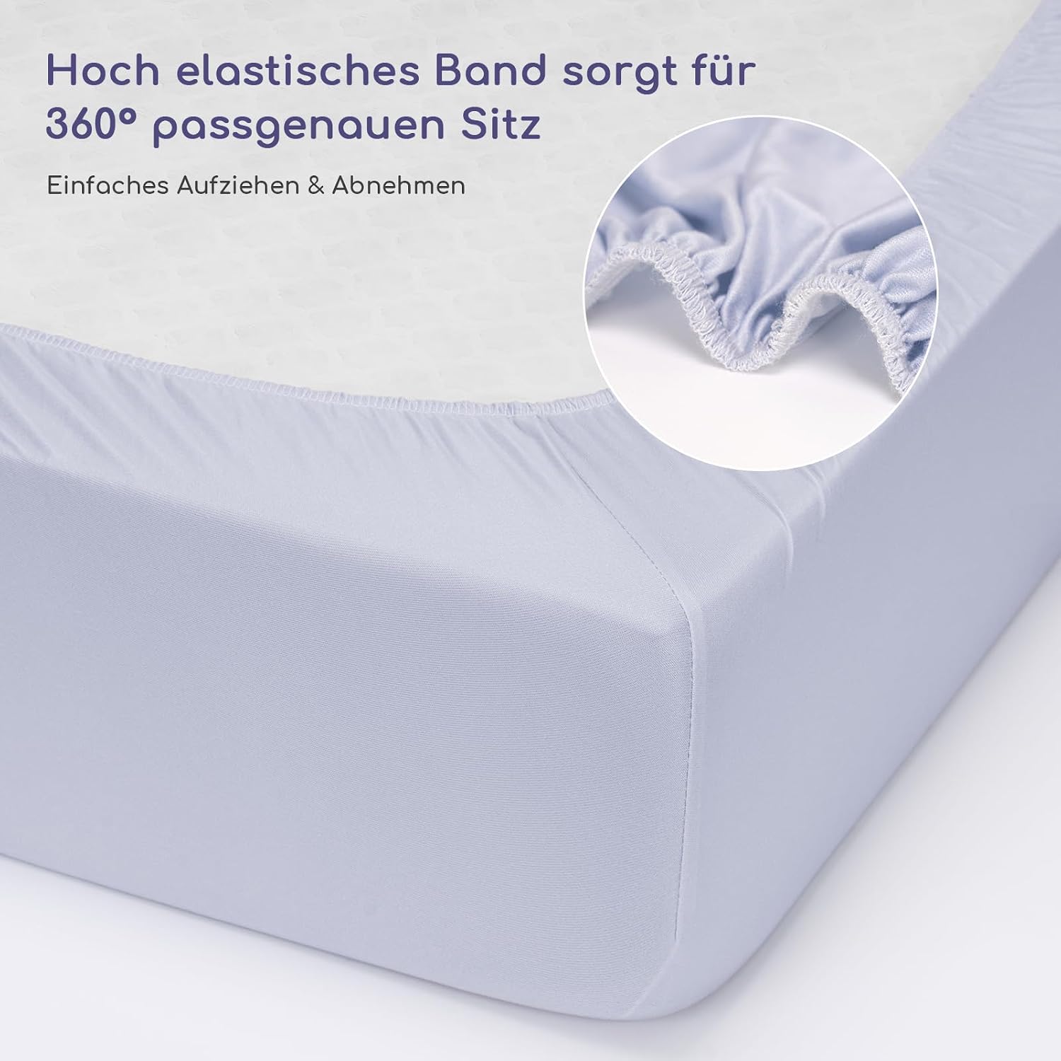 Detalle de Yukkidds Spannbettlaken 60x120 cm im 3er-Pack – Baby‑Weiche Microfaser, atmungsaktiv, pflegeleicht, rundum gummiert