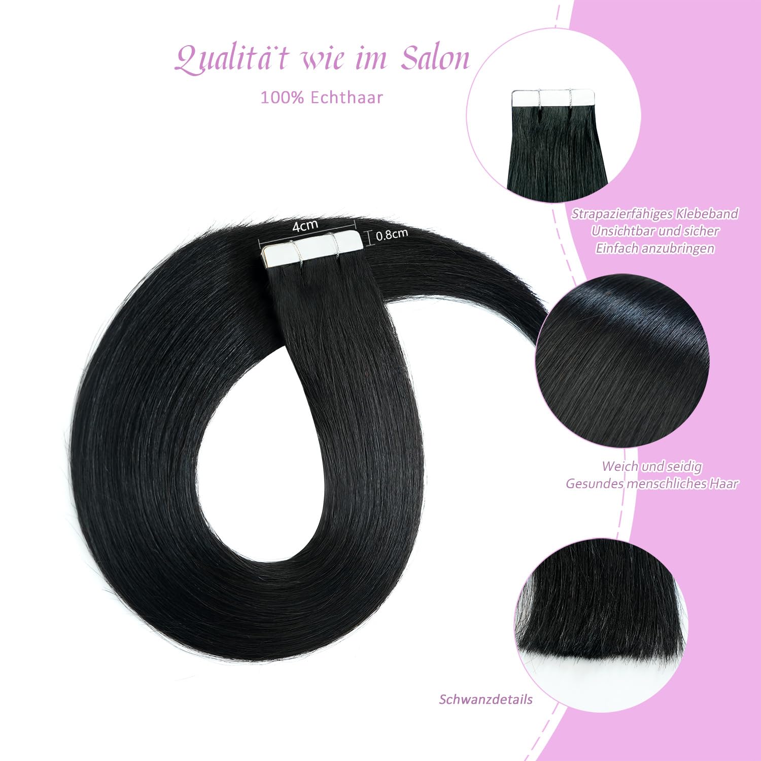 Detalle de LieblichWelle Tape Extensions Echthaar 40 cm