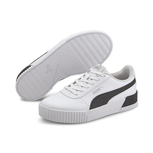 Detalle de PUMA Women Carina L Zapatillas - White/Black/Silver, 38.5 EU