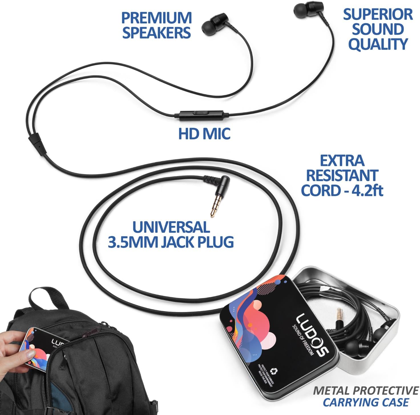 Detalle 2 de LUDOS OMNITONE In-Ear Kopfhörer mit Mikrofon