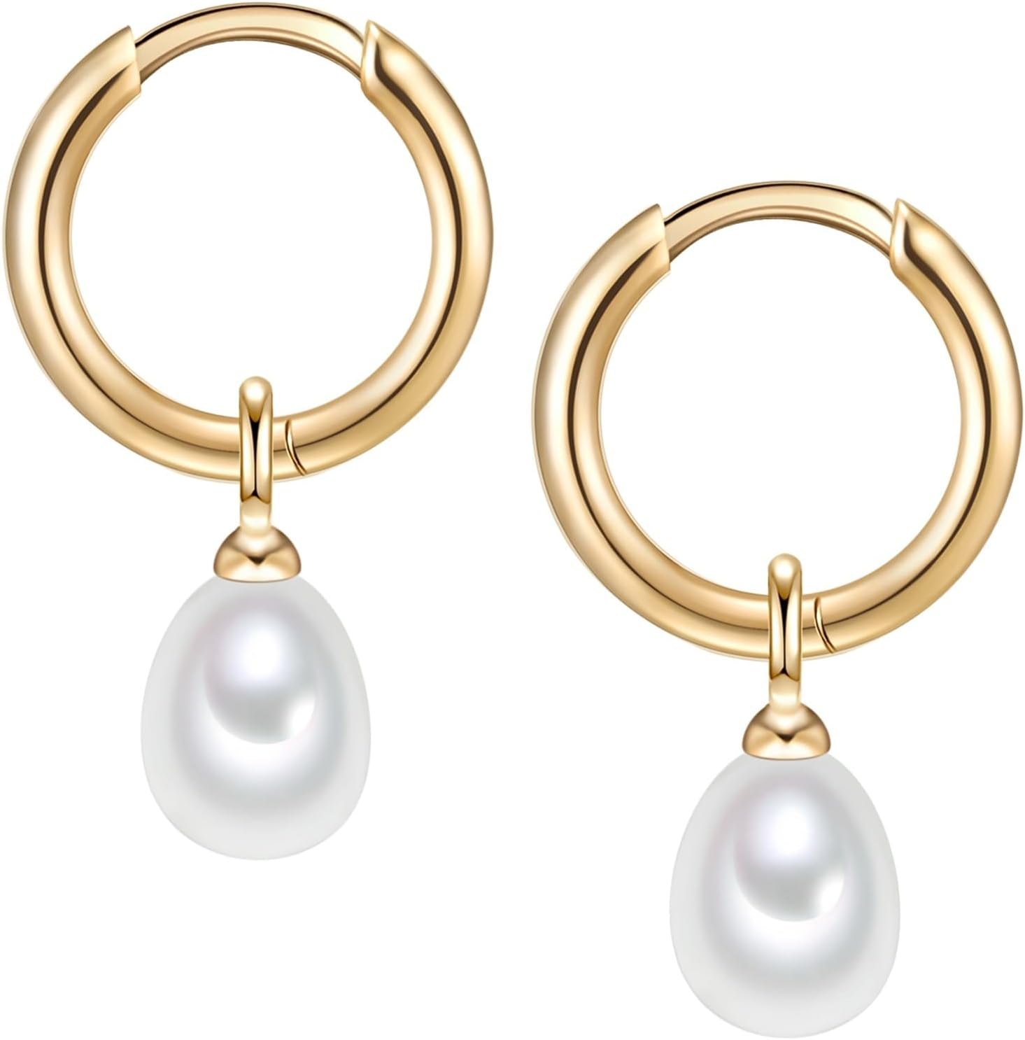 Thumbnail 2 de Valero Pearls Créoles pour Femme en argent sterling 925 avec Perles d'eau douce env. 6,0–7,0 mm
