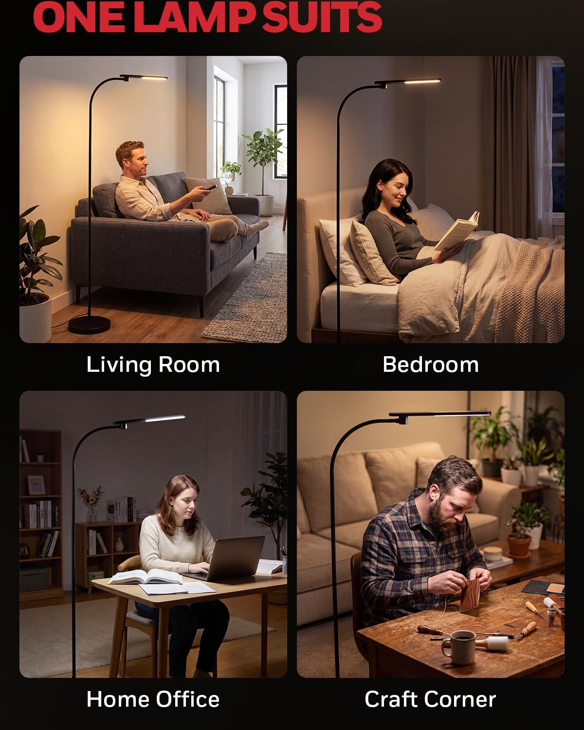 Thumbnail 3 de Honeywell LED Floor Lamp, 77-inch