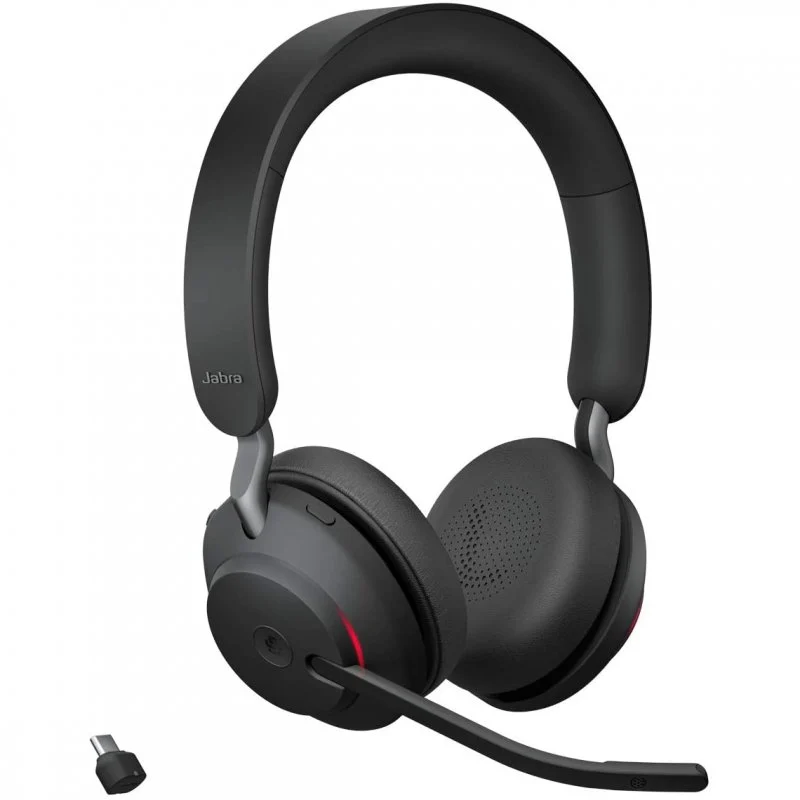 Detalle de Jabra Evolve2 65 MS Teams Stereo: Auriculares Bluetooth USB-C para comunicaciones profesionales