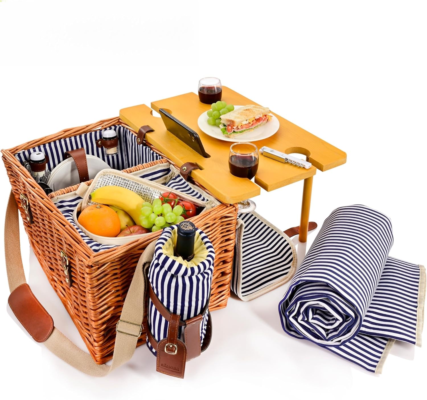 Thumbnail 6 de Sänger Picknickkorb Sylt – 24-teiliges Komplettset für 4 Personen inklusive Decke