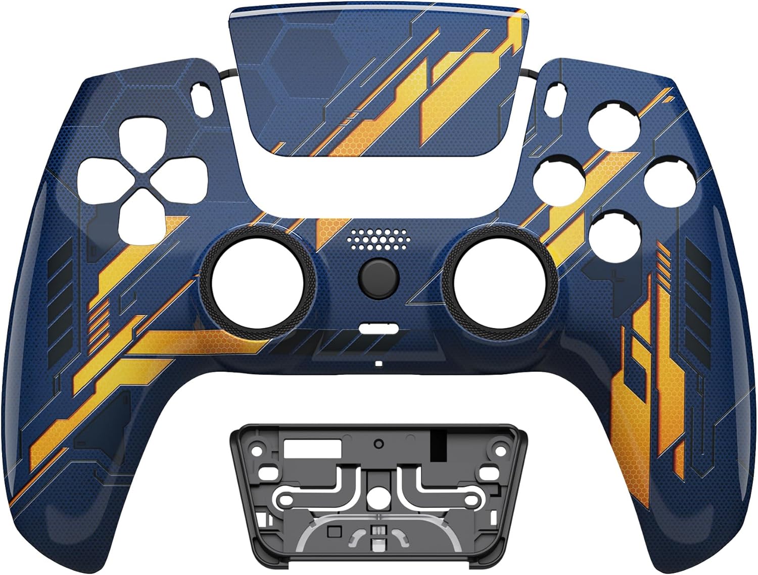 Thumbnail 3 de eXtremeRate LUNA Redesigned Front Shell with Glow-in-the-Dark Touchpad for PS5 Controller (BDM-010/020/030/040/050) – Orange