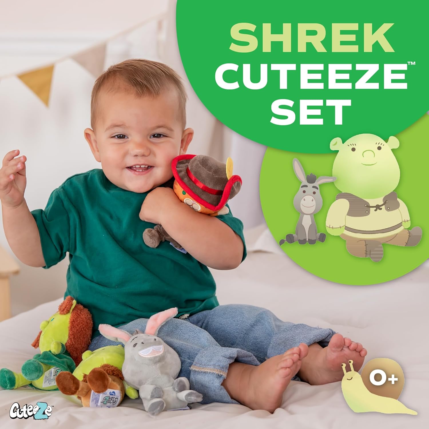 Detalle de Kids Preferred Shrek Cuteeze 4 Piece Set — 6-Inch Plushes with Beans for Comfort