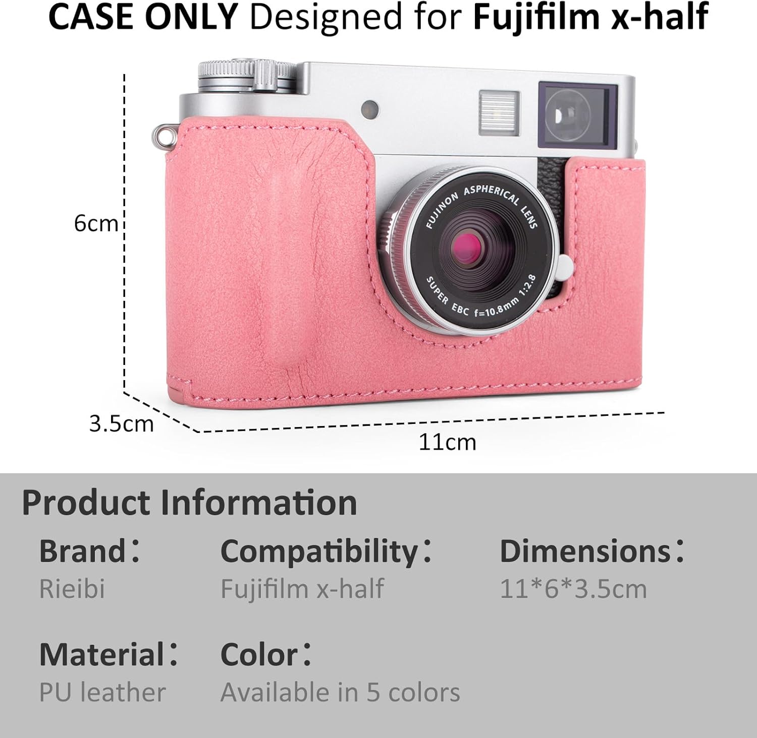 Thumbnail 1 de Rieibi x-Half/X-HF1 Case PU Leather Camera Case for Fujifilm X-Half mirrorless cameras