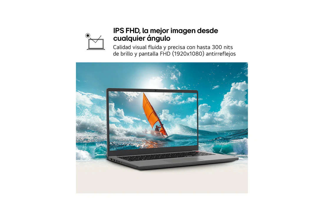 Detalle de LG gramBook 15U50U (15") — Portátil ligero con Windows 11 Home, 16 GB RAM y 512 GB SSD