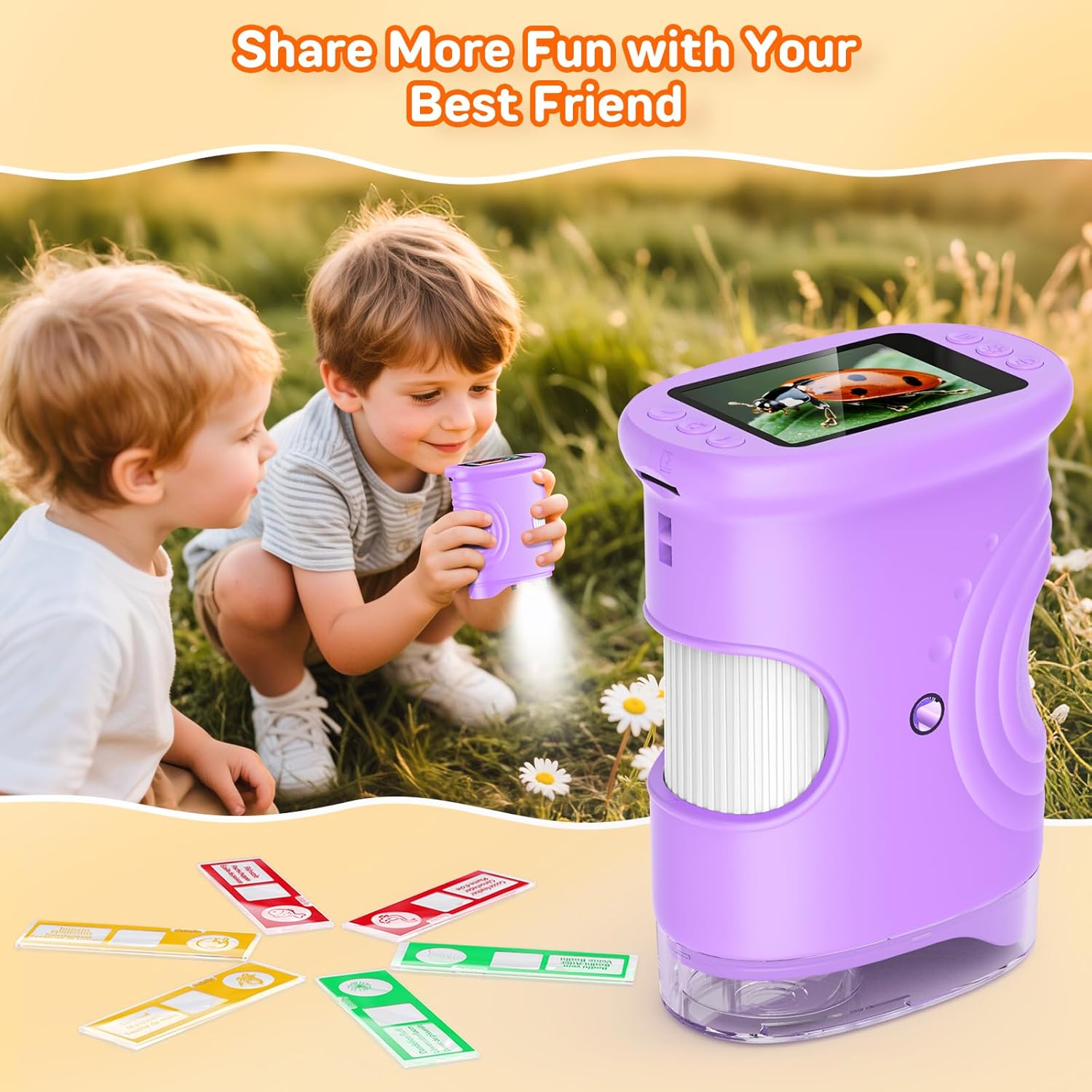Thumbnail 4 de Ashfly Handy Digital Mikroskop für Kinder (1080P HD, 2,0 Zoll) – lila 4–12 Jahre