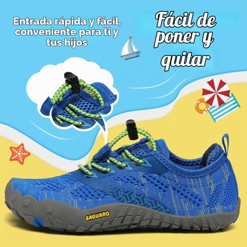 Thumbnail 2 de SAGUARO Zapatillas de Trail para Niñas – Modelo Descalzo Transpirable, Azul, 29 EU
