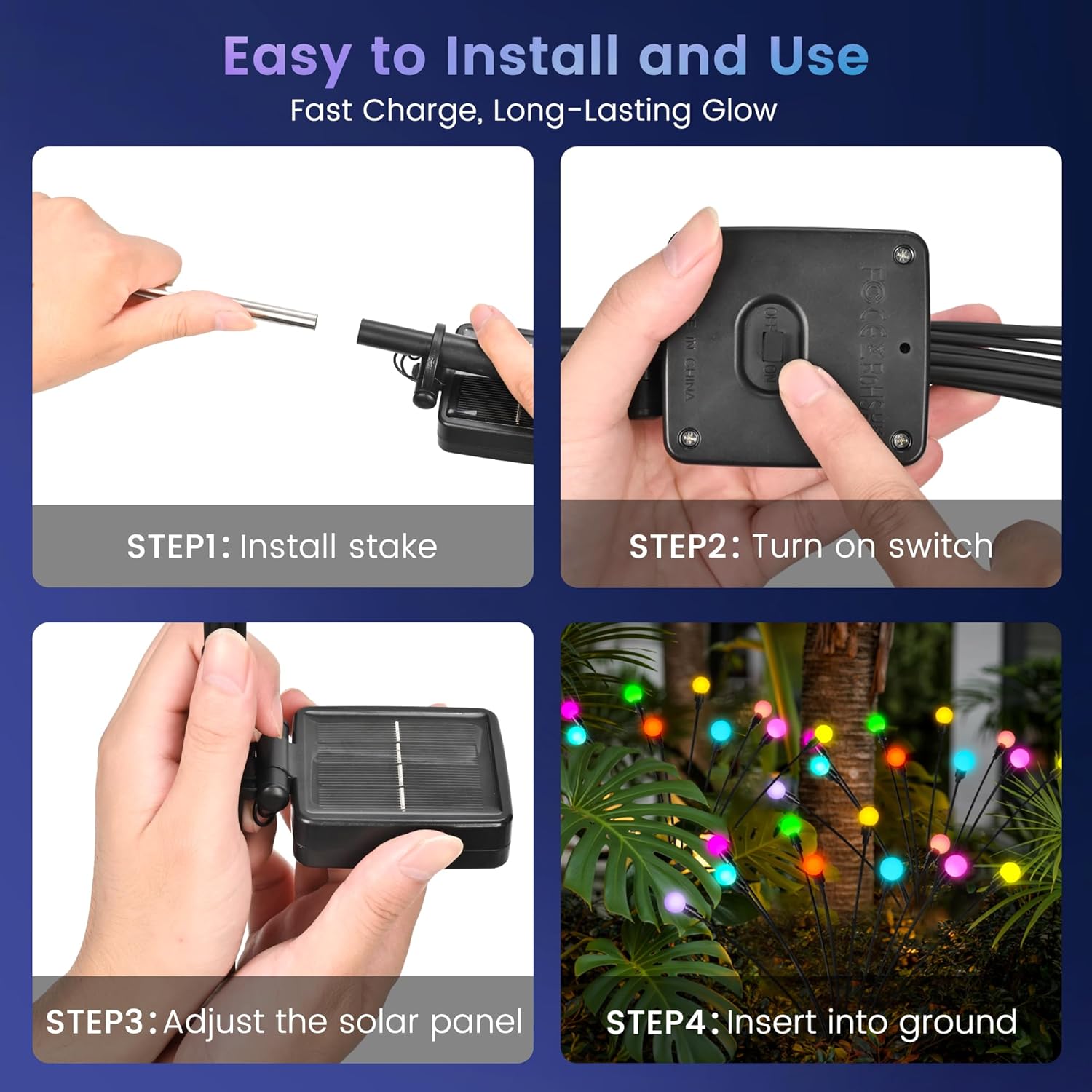 Thumbnail 4 de PATIOPIA Solar Lights Outdoor Garden – 60 LED Firefly Lights (6 Pack)