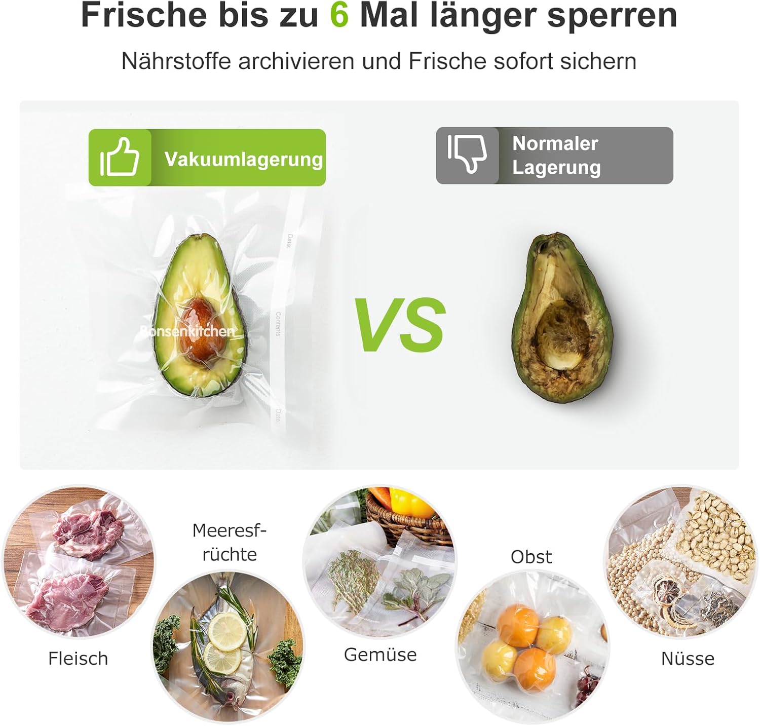 Thumbnail 3 de Bonsenkitchen VB3206 Vakuumrollen 20x600cm