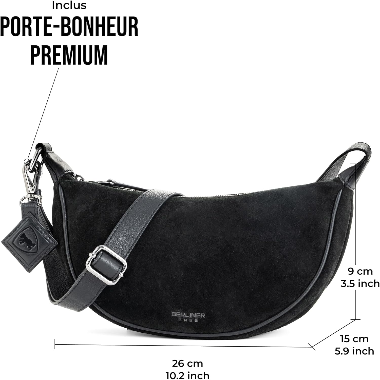 Thumbnail 6 de Berliner Bags Luna : sac à main porté épaule en cuir suédé pour femme