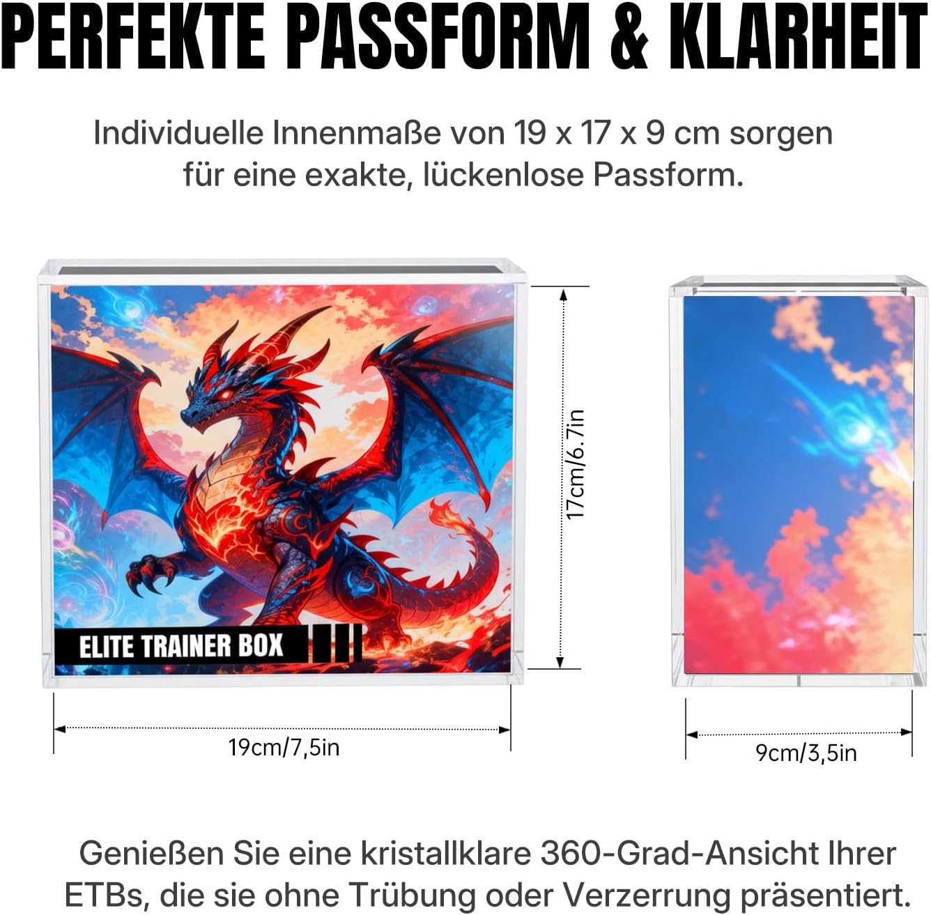 Detalle de Wigearss Acryl Case Magnetisch – Schutzbox für Pokemon Elite Trainer Box