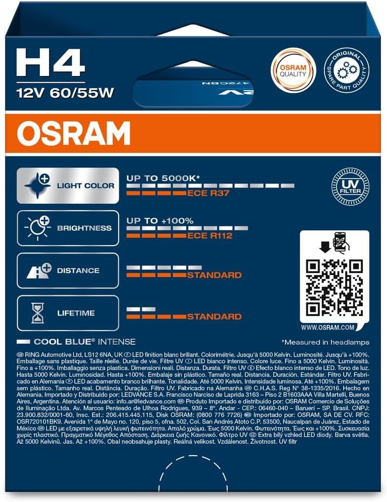 Detalle 2 de OSRAM COOL BLUE INTENSE H4 5000K