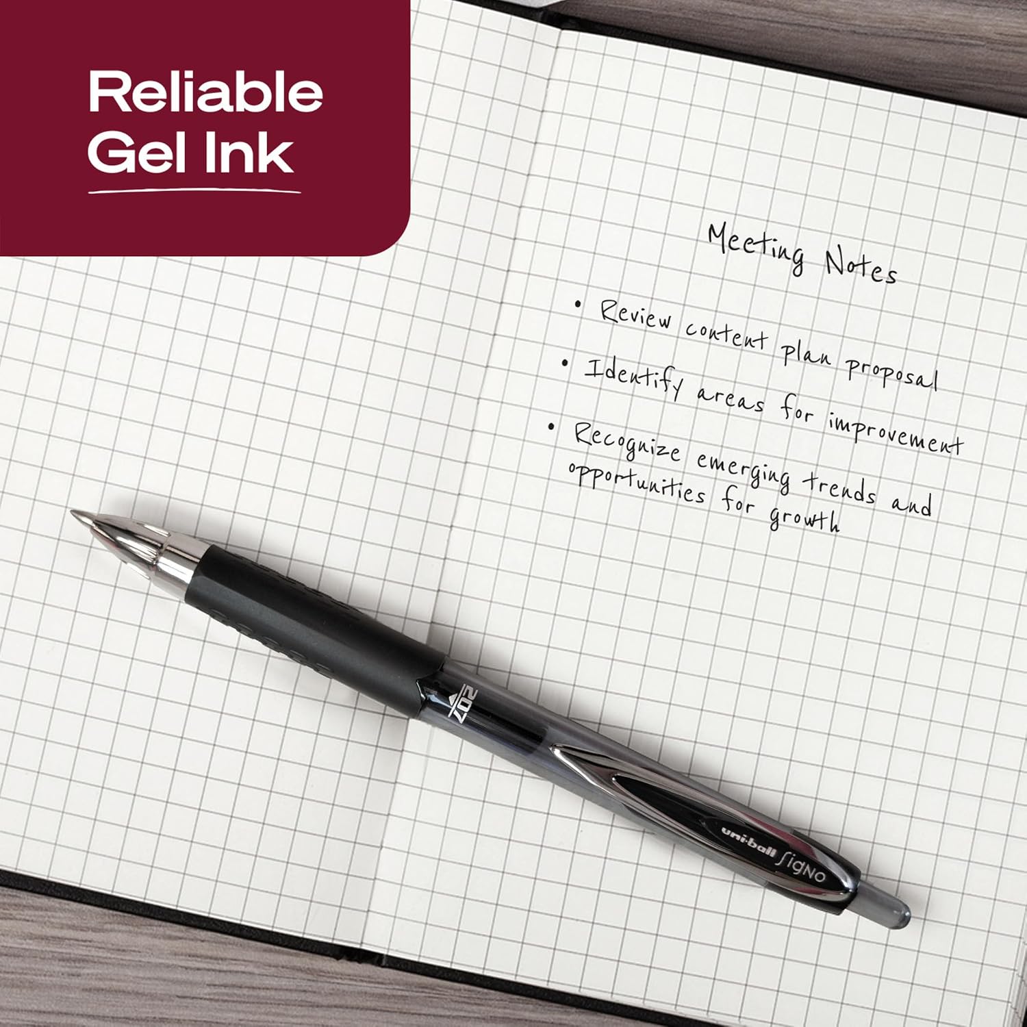 Detalle de uni-ball 207 Retractable Gel Pens 0.7mm, 12 Pack ๐