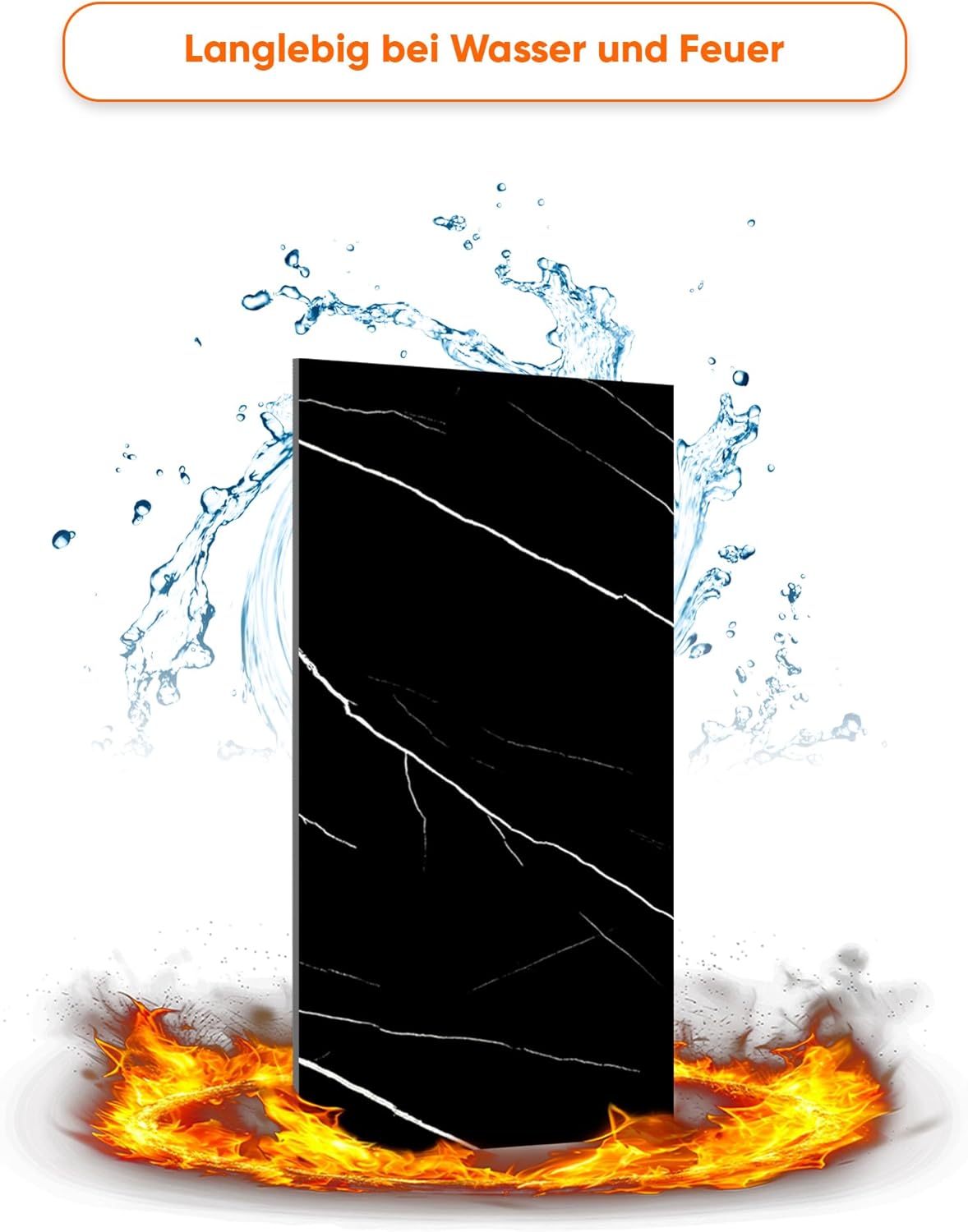 Thumbnail 4 de IZODEKOR Wandpaneele Marmoroptik 60x120 cm – PVC Küchenrückwand & Spritzschutz „Black Lightning“