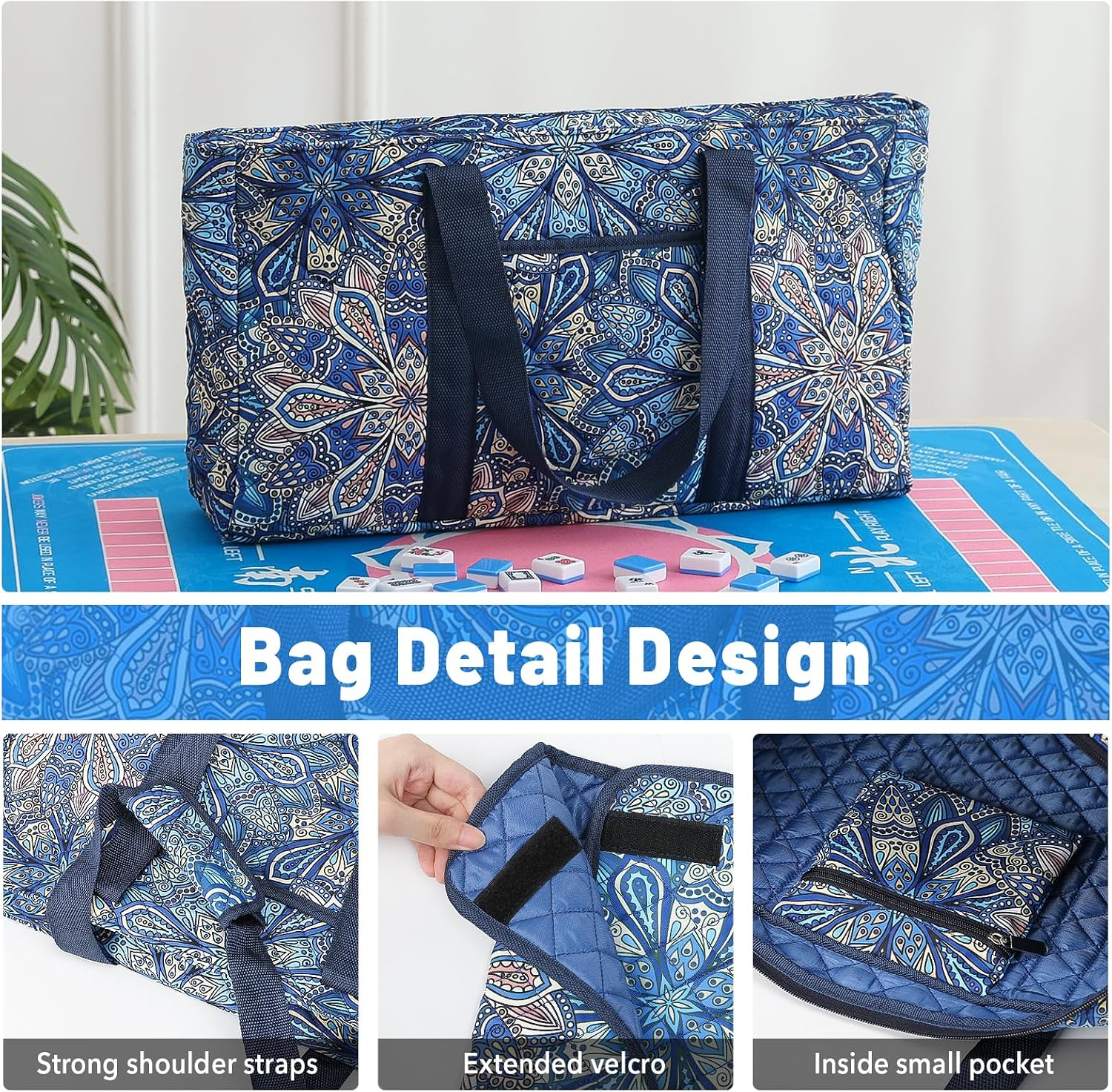 Thumbnail 2 de Kyerlish American Mahjong Tile Set with Pink Carrying Bag (166 Tiles, 4 Racks/Pushers) — Complete Travel Mahjong Game