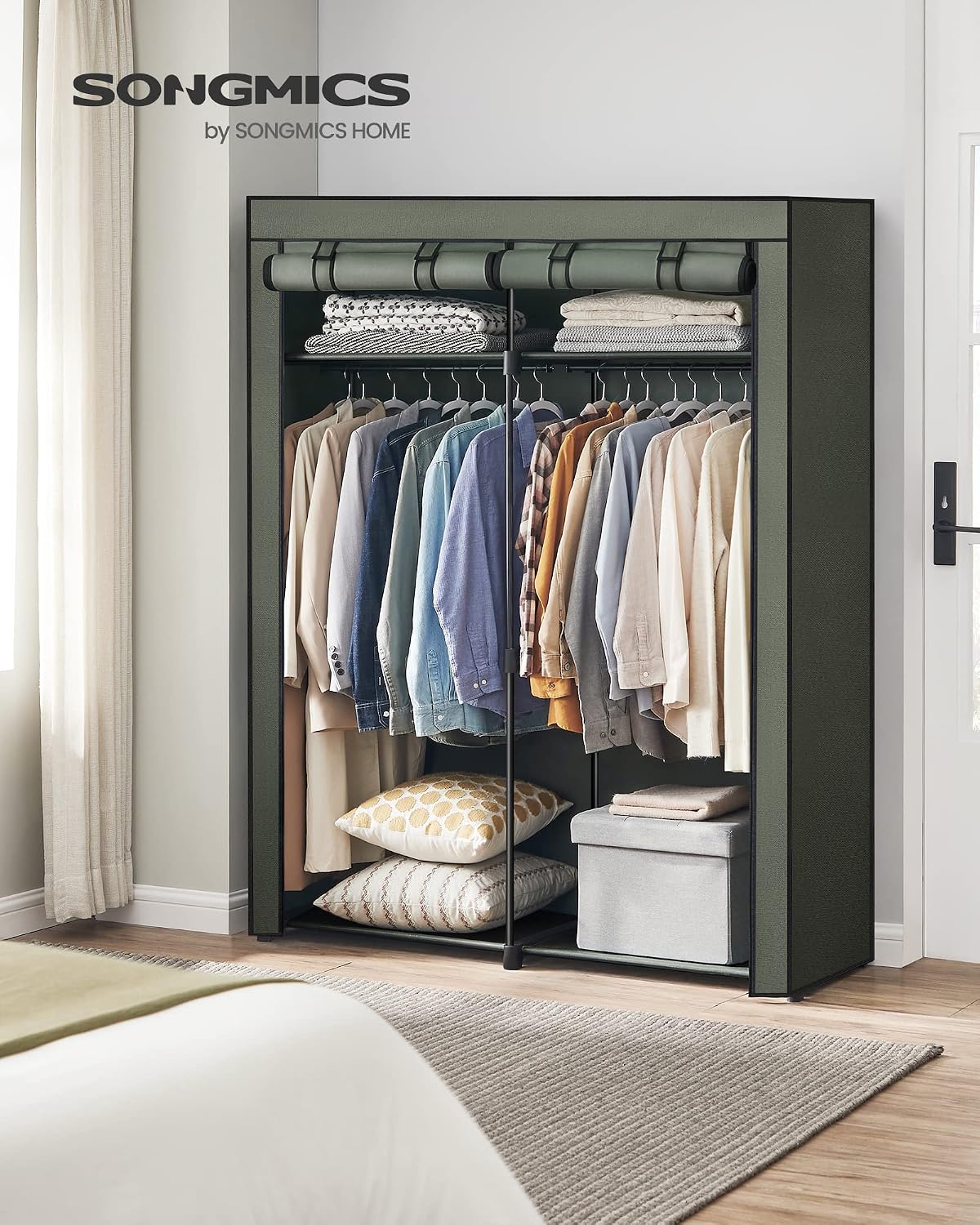 Detalle 2 de SONGMICS RYG002C02 armario de tela 140x43x174 cm