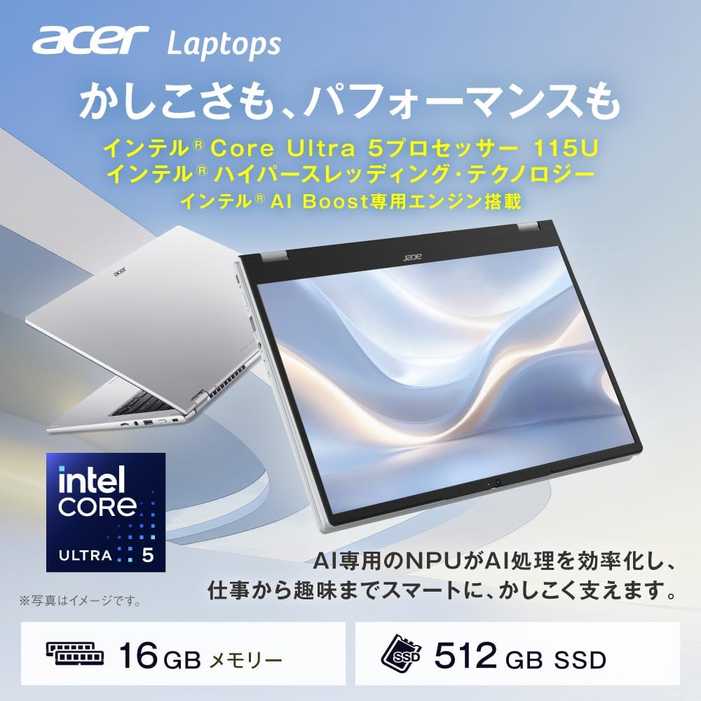 Detalle de Acer Aspire Spin 14 ASP14-51N-F56Y 14インチ WUXGA・120Hzタッチ対応2-in-1ノートPC