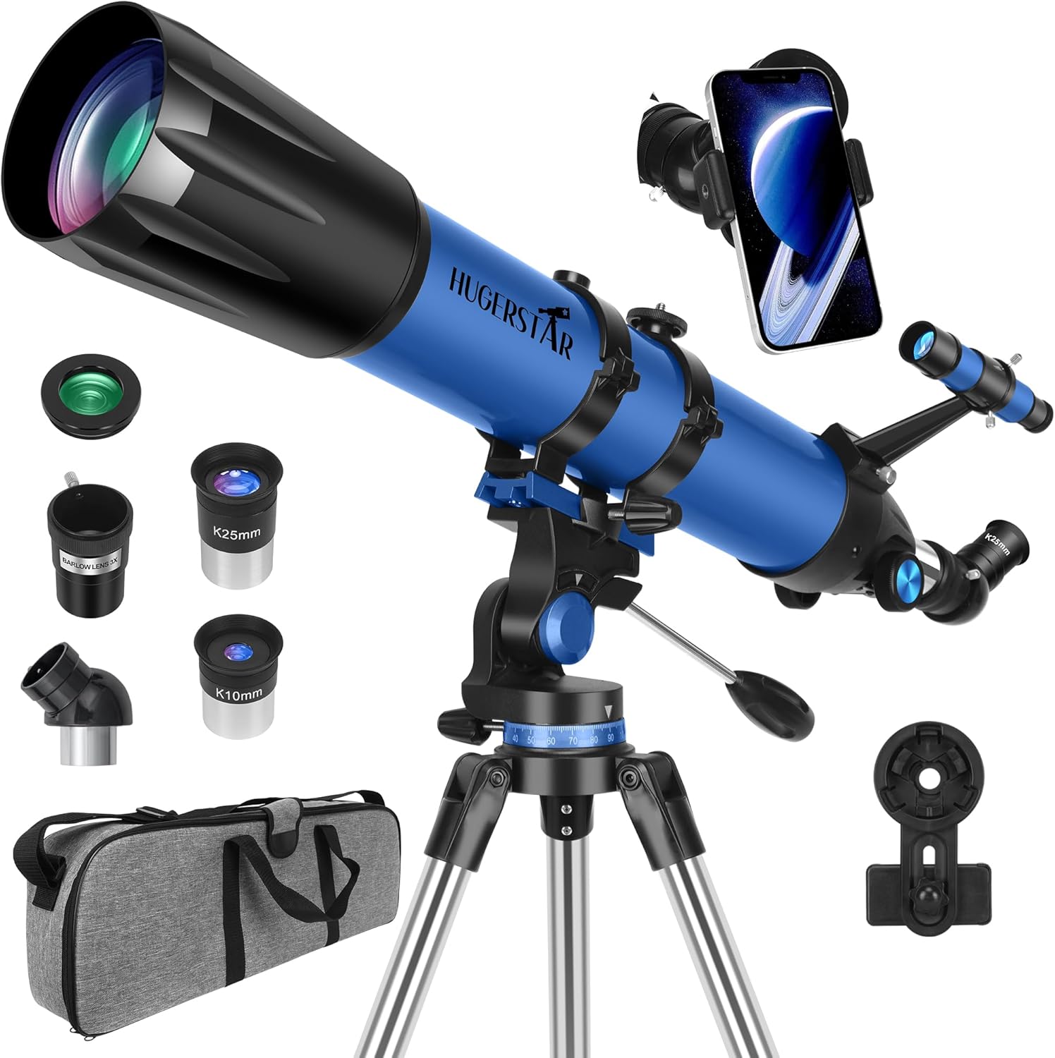 HUGERSTAR 90mm Aperture Refractor Telescope 800mm