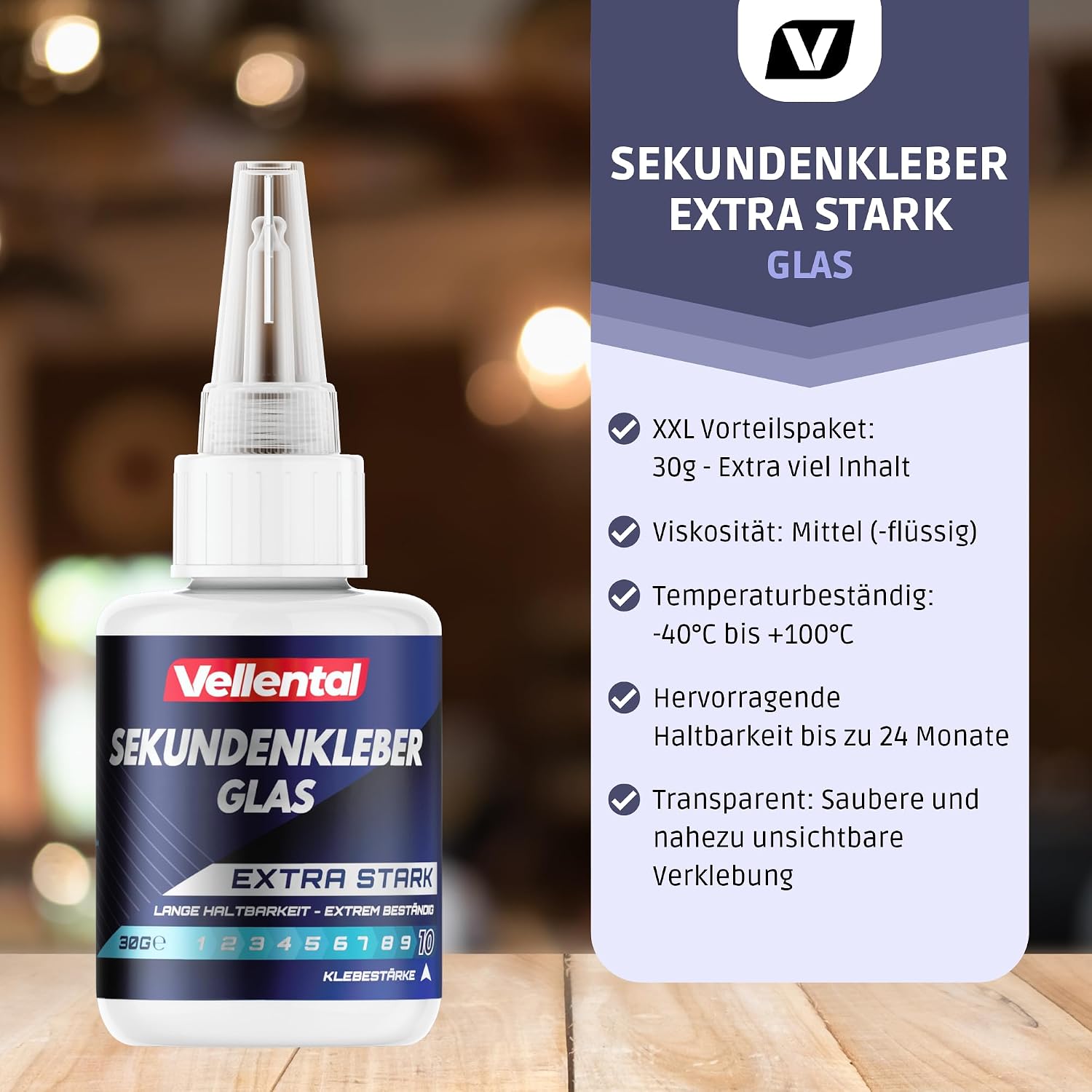 Thumbnail 4 de Vellental Glas-Kleber Sekundenkleber extra stark