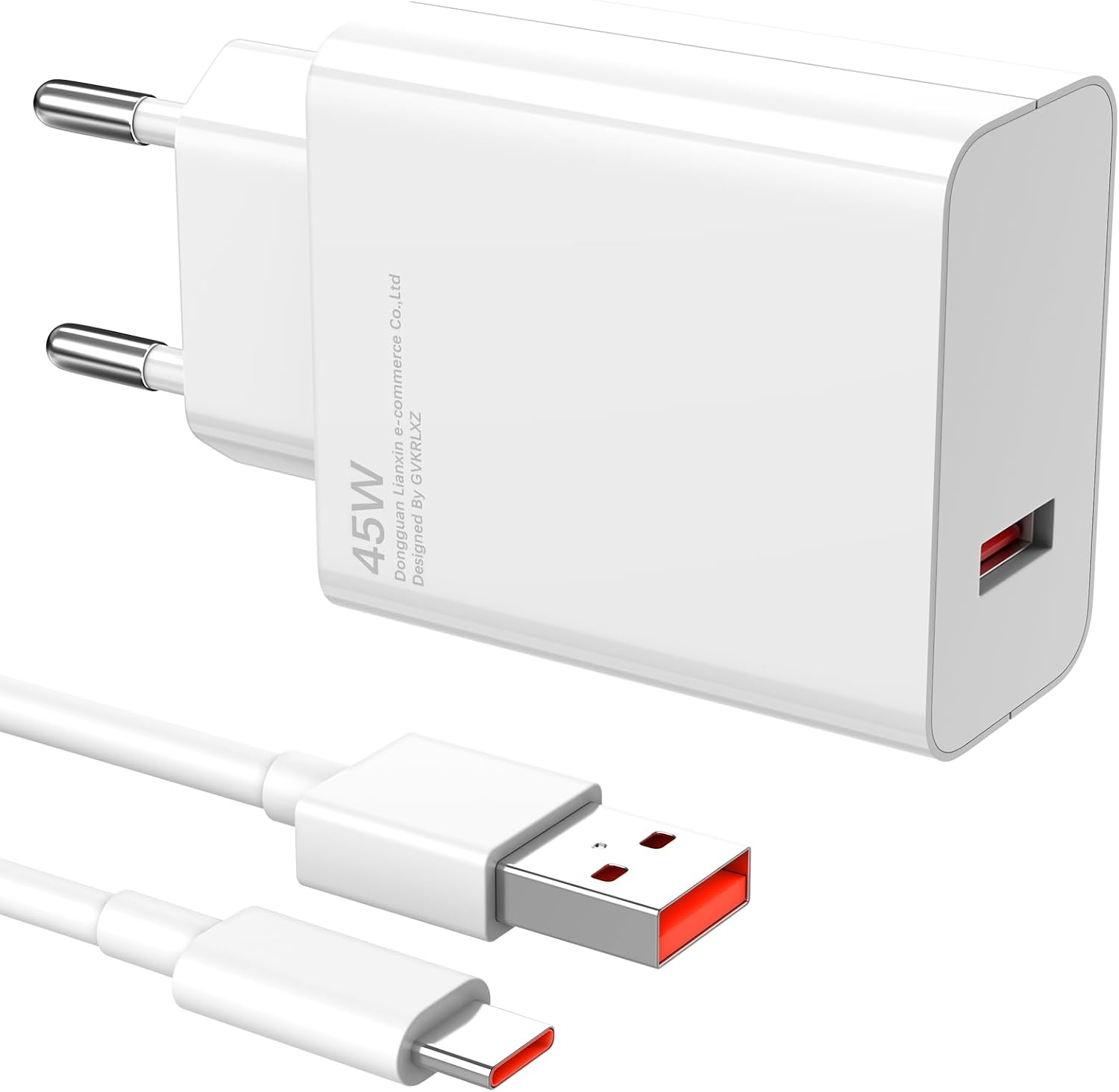 Detalle de Chargeur USB-C 45W avec câble 1 m pour Xiaomi Redmi Note 14 Pro 5G et appareils compatibles
