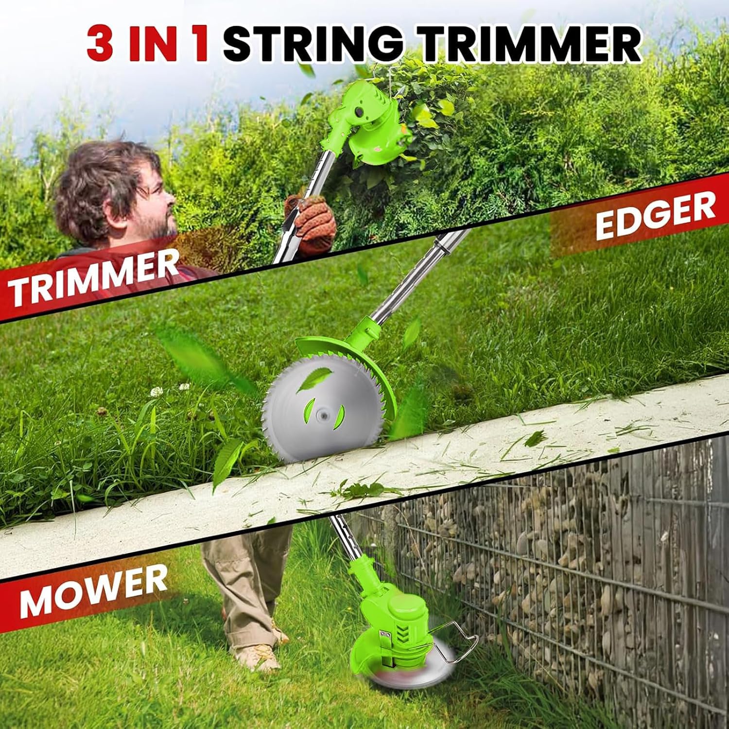 Thumbnail 5 de Electric Cordless 21V Grass Strimmer 2x2000mAh